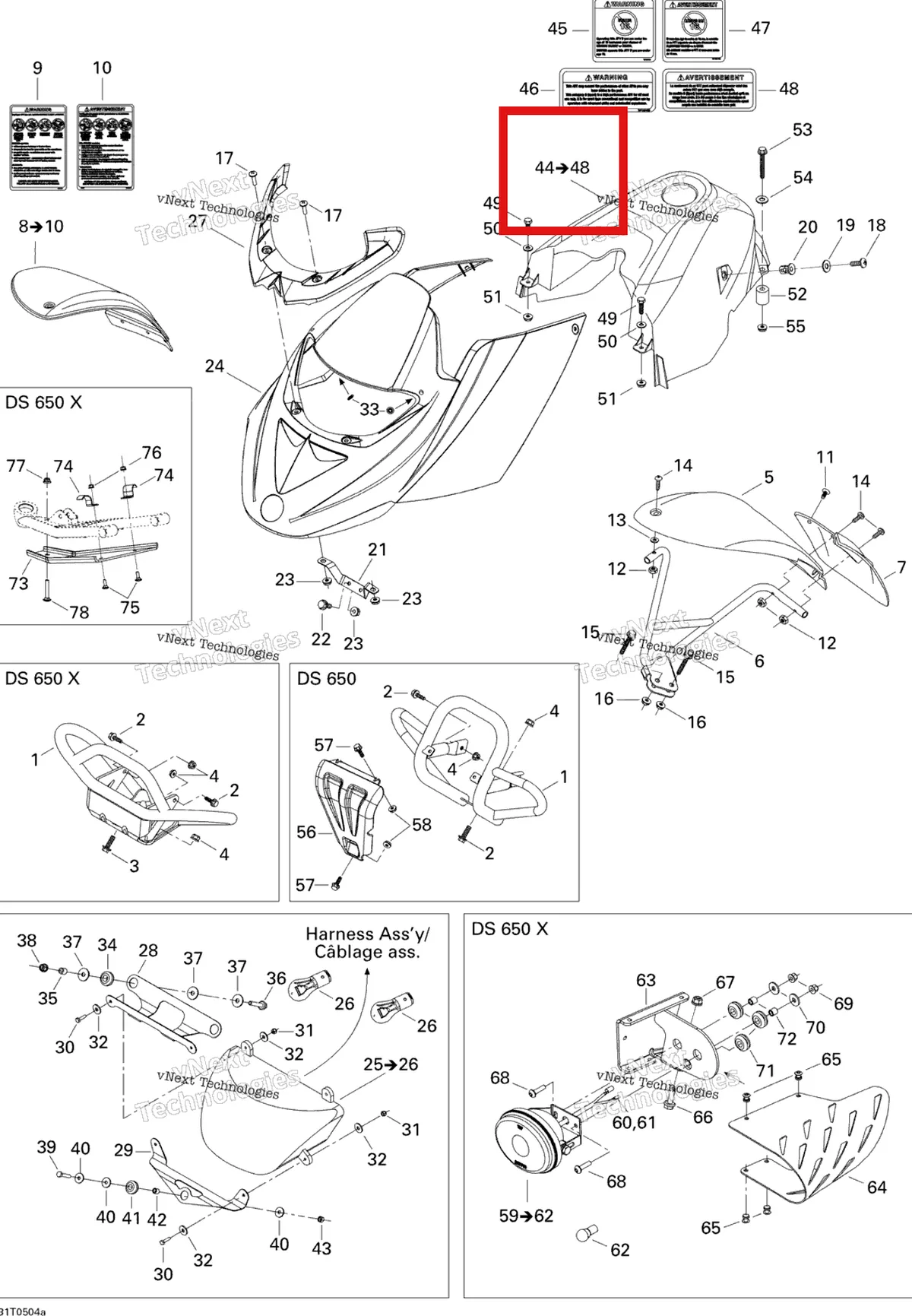 Деталь 703500265 на схеме узла 2005 Can-Am DS 650/DS 650 X Body And Accessories 1