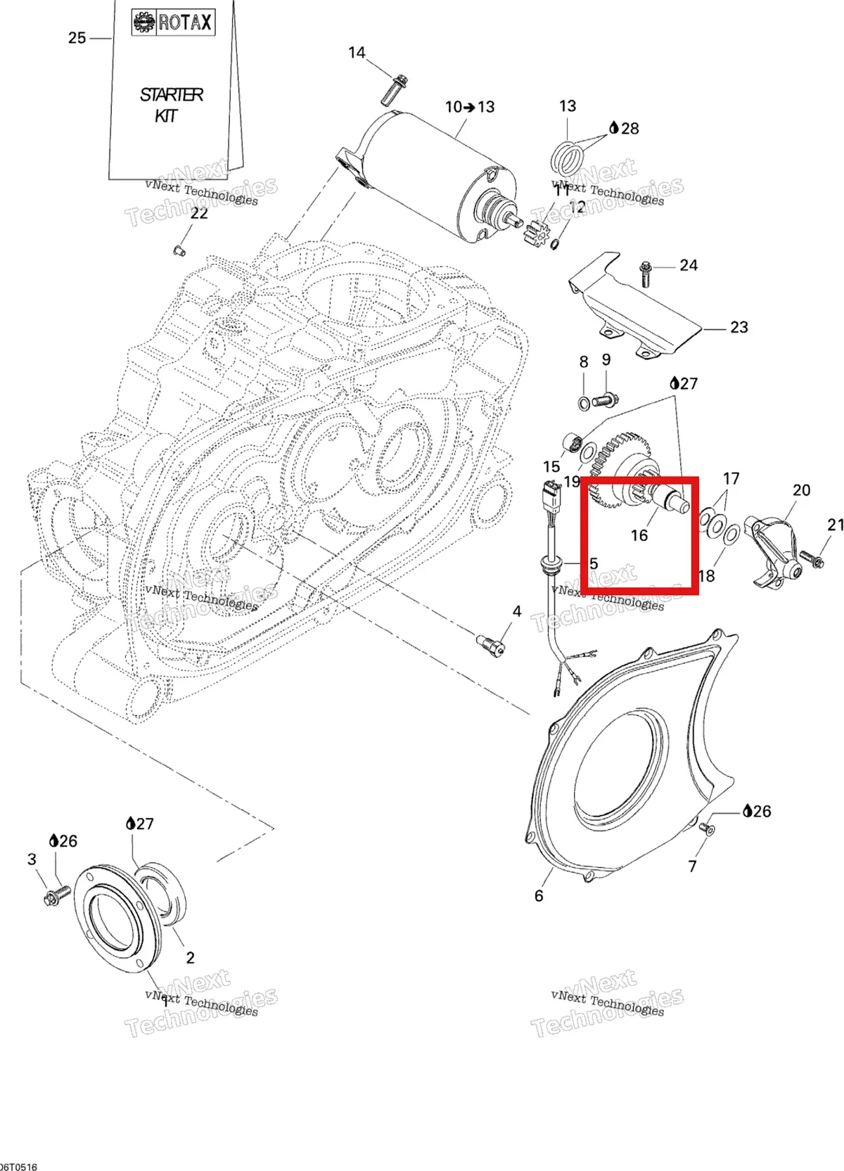 Деталь 703500286 на схеме узла Electric Starter
