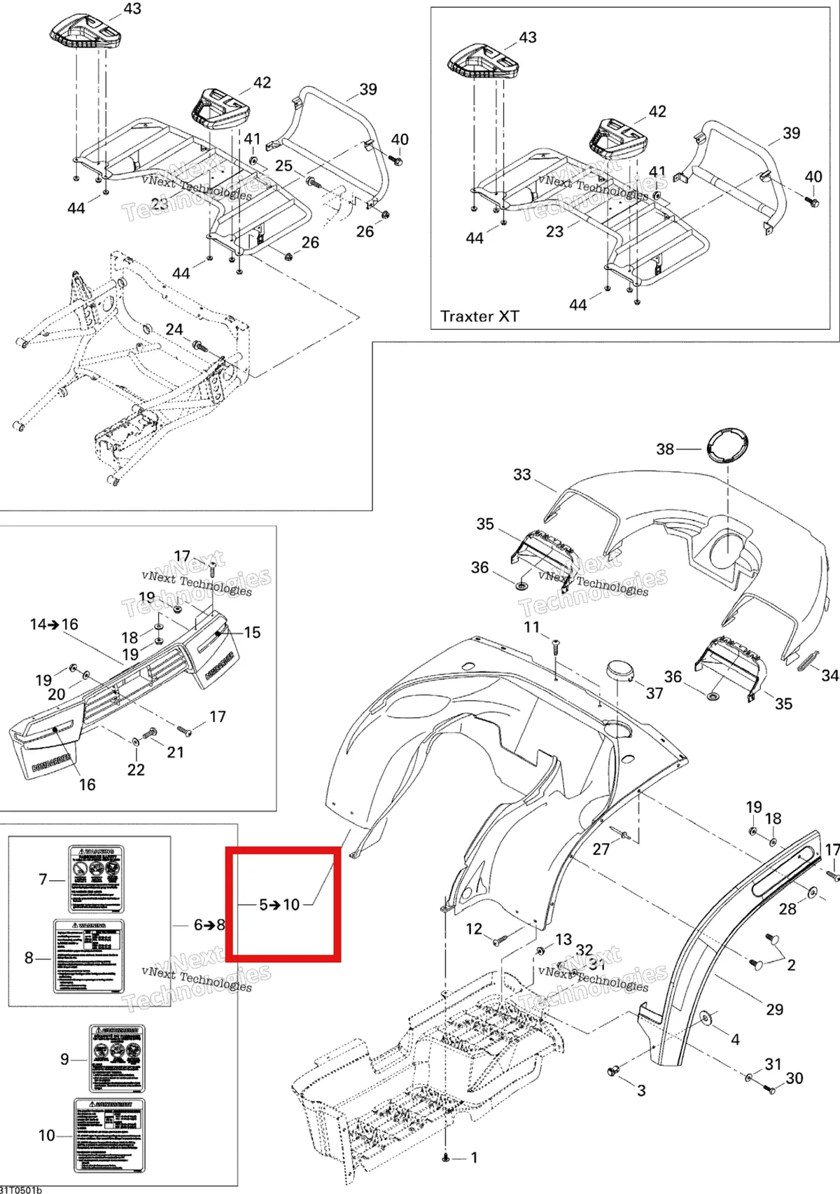Деталь 703500466 на схеме узла 2005 Can-Am Traxter Max Std & Max XT Body And Accessories 2