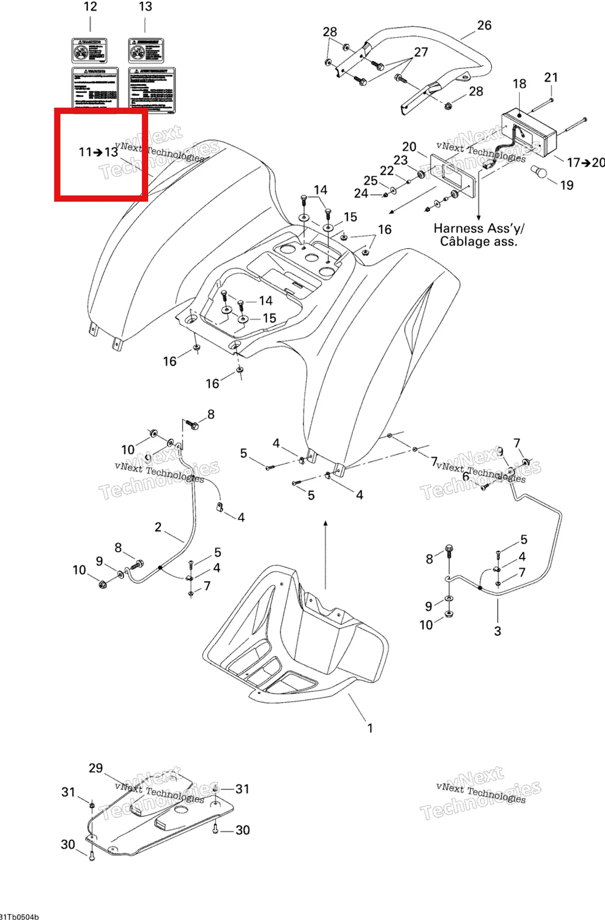 Деталь 703500471 на схеме узла 2005 Can-Am DS 650/DS 650 X Body And Accessories 2