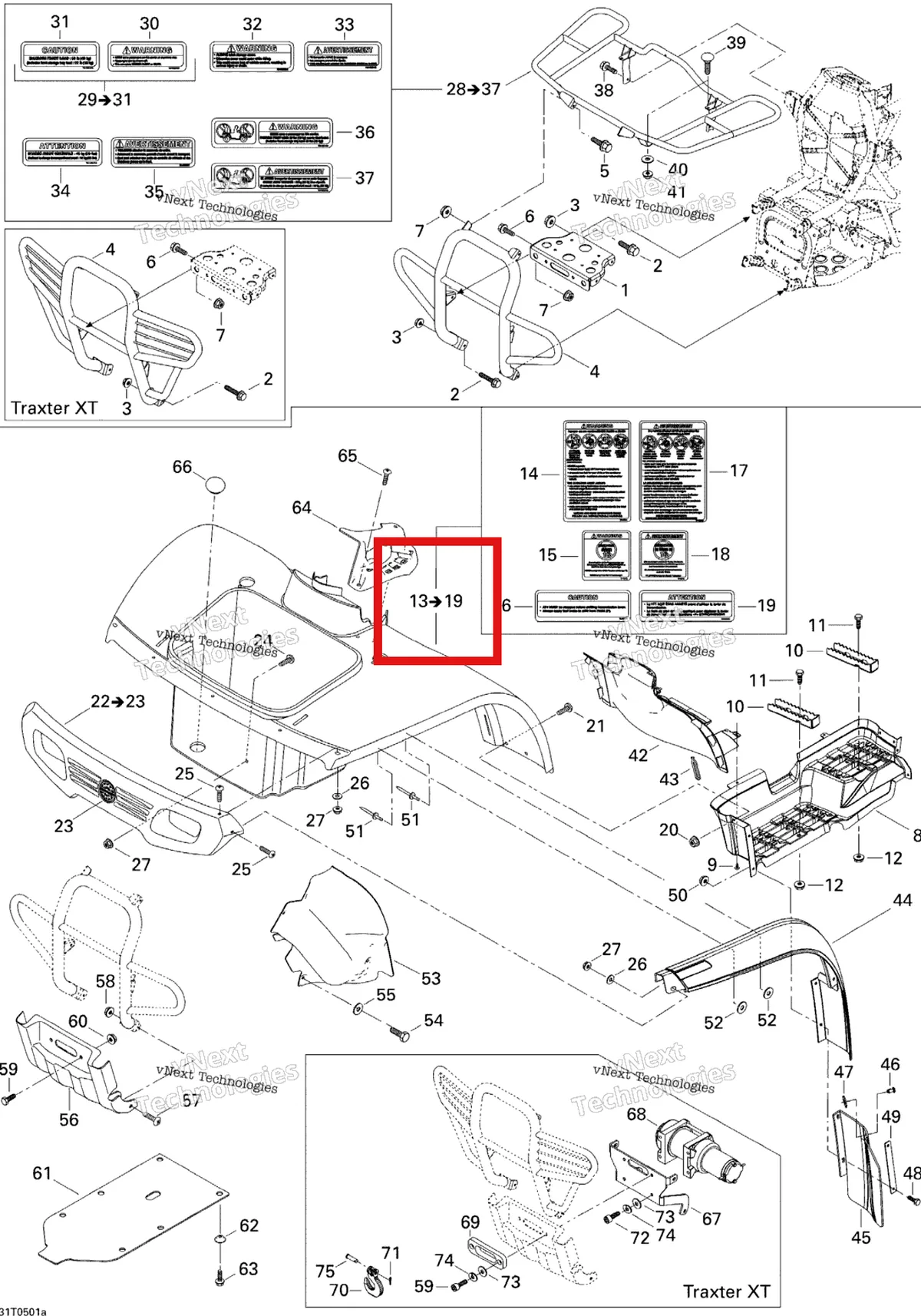 Деталь 703500497 на схеме узла 2005 Can-Am Traxter Max Std & Max XT Body And Accessories 1