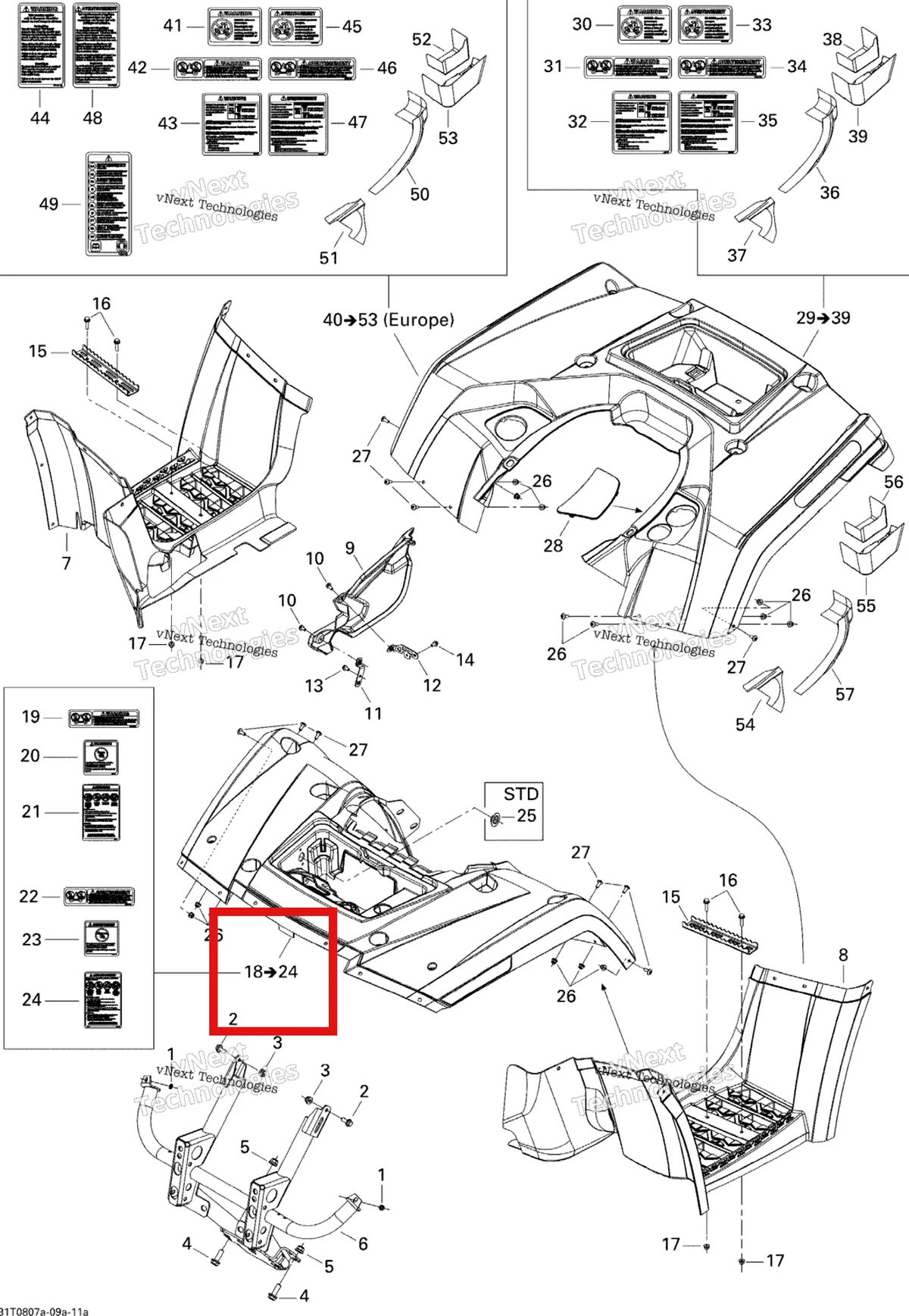 Деталь 703500586 на схеме узла 2008 Can-Am Outlander 800 STD Body And Accessories 1