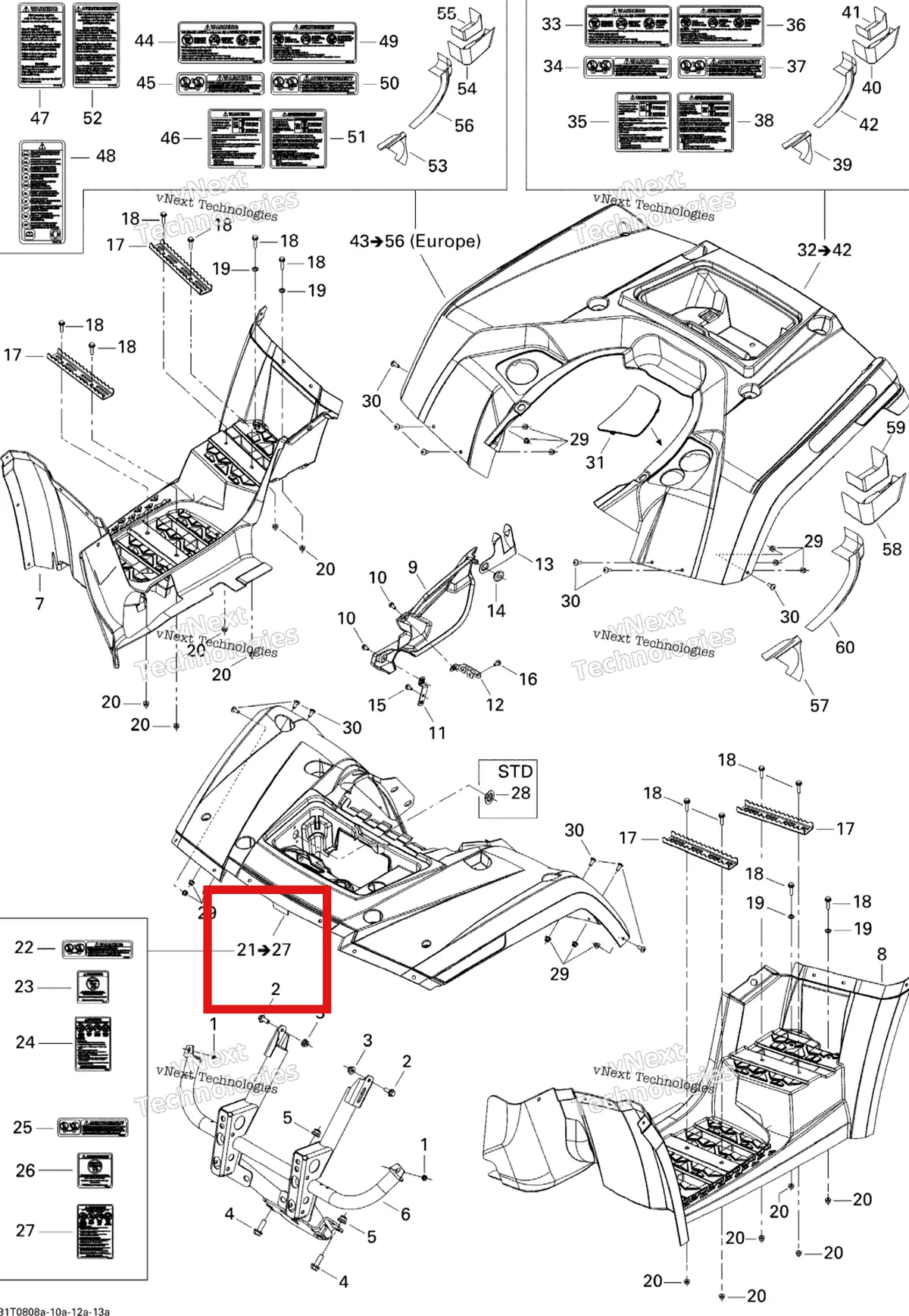 Деталь 703500590 на схеме узла 2008 Can-Am Outlander MAX 800 STD Body And Accessories 1, Std