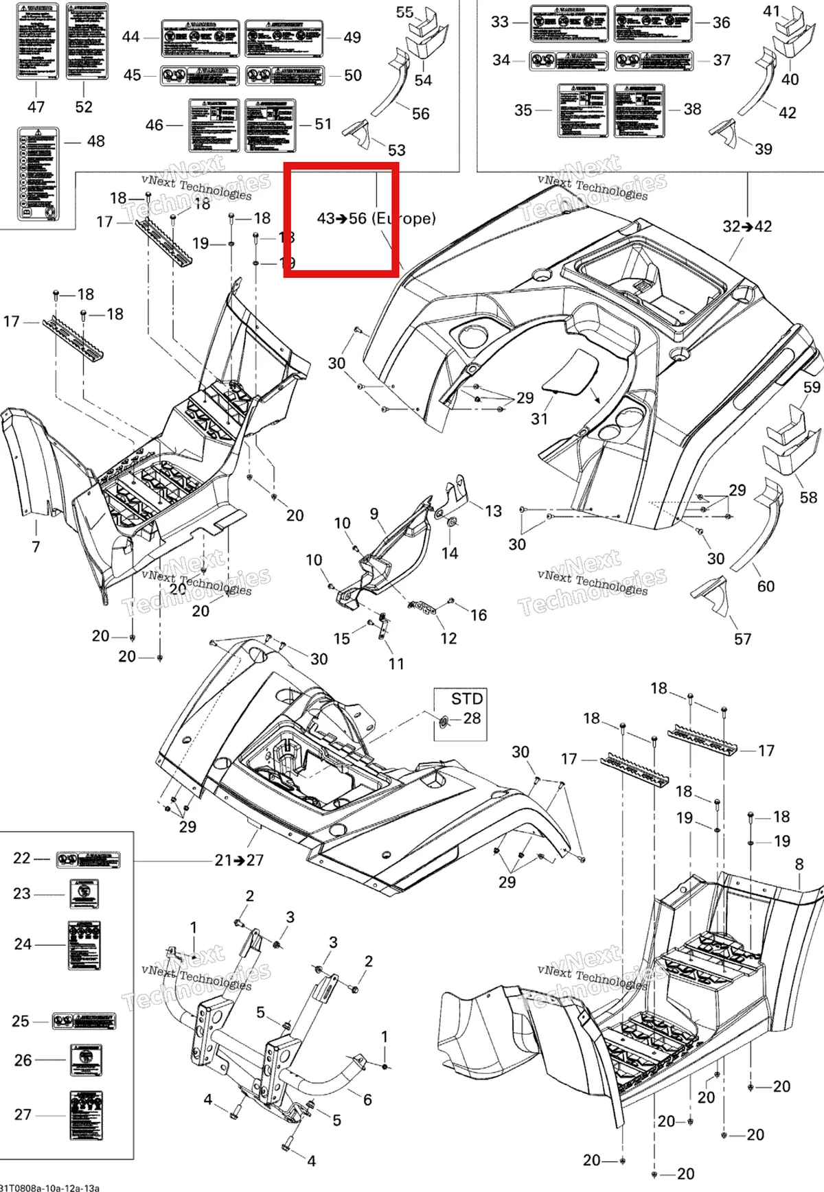 Деталь 703500663 на схеме узла 2008 Can-Am Outlander MAX 800 LTD Body And Accessories 1