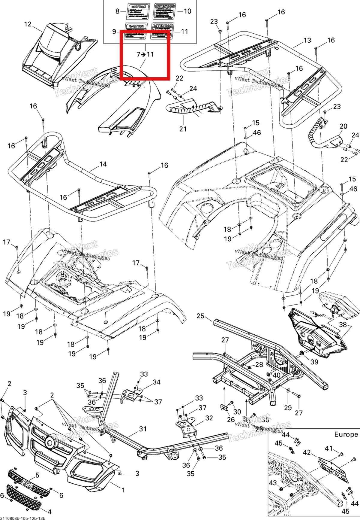 Деталь 703500665 на схеме узла 2008 Can-Am Outlander MAX 800 LTD Body And Accessories 2