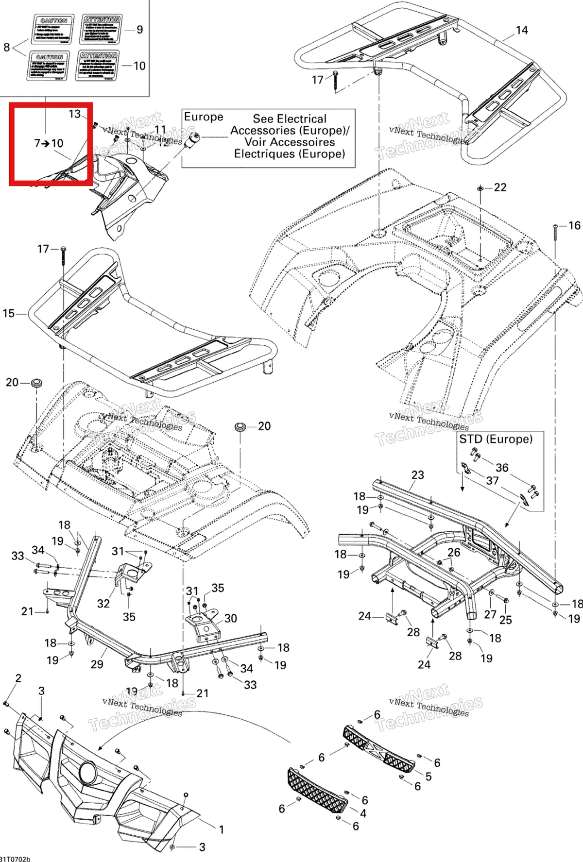 Деталь 703500669 на схеме узла 2007 Can-Am Outlander 400 STD 4 X 4 Body And Accessories 2, Std