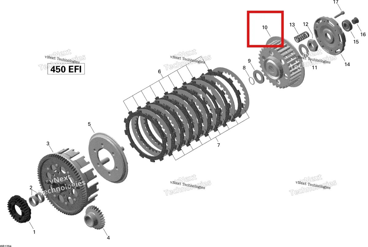 Деталь 703500742 на схеме узла 2015 Can-Am DS 450EFI STD Clutch