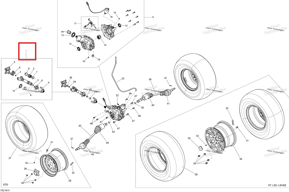Деталь 703500801 на схеме узла Drive System, Rear