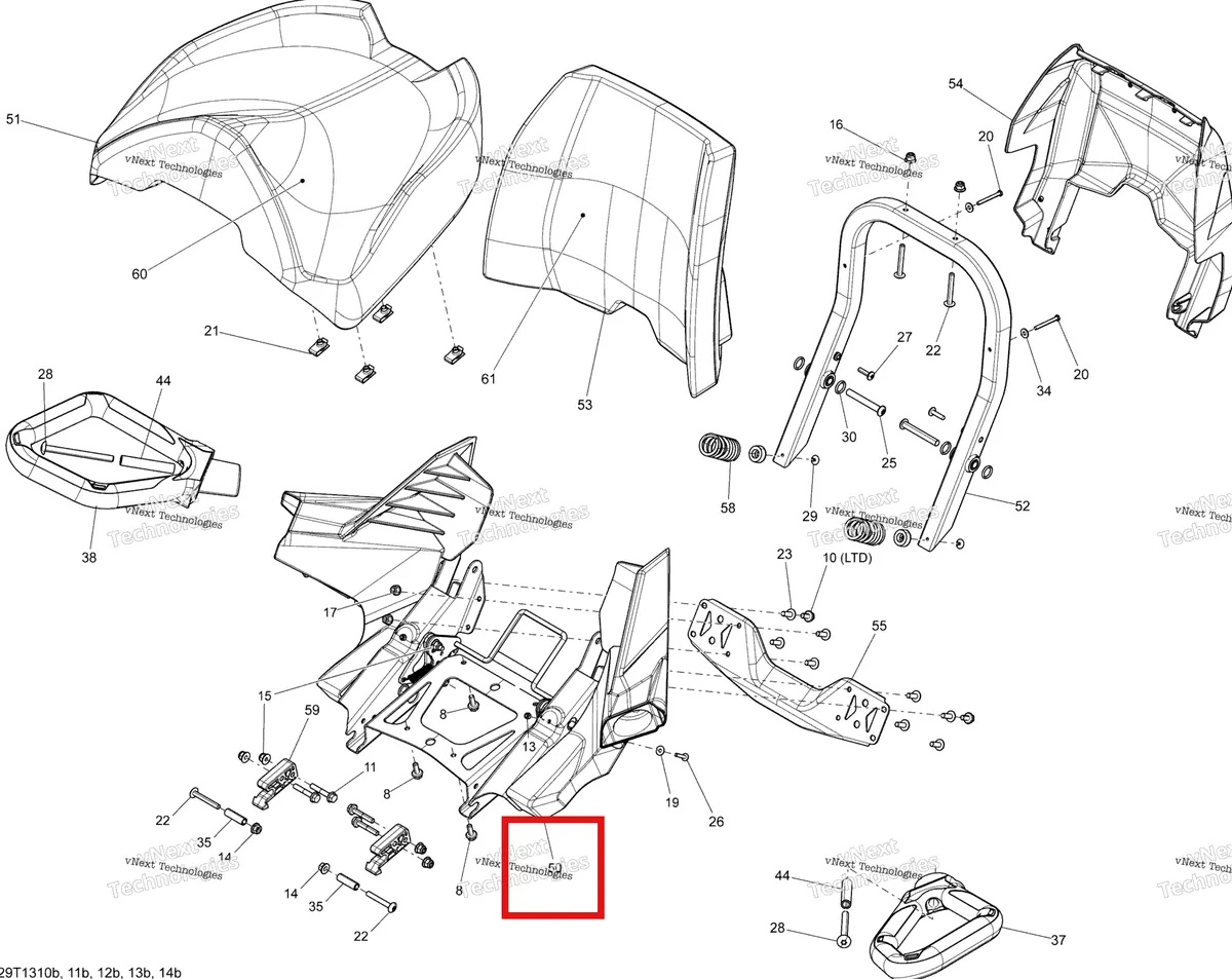 Деталь 703500808 на схеме узла 2013 Can-Am OUTLANDER MAX 1000EFI LTD Seat Passenger