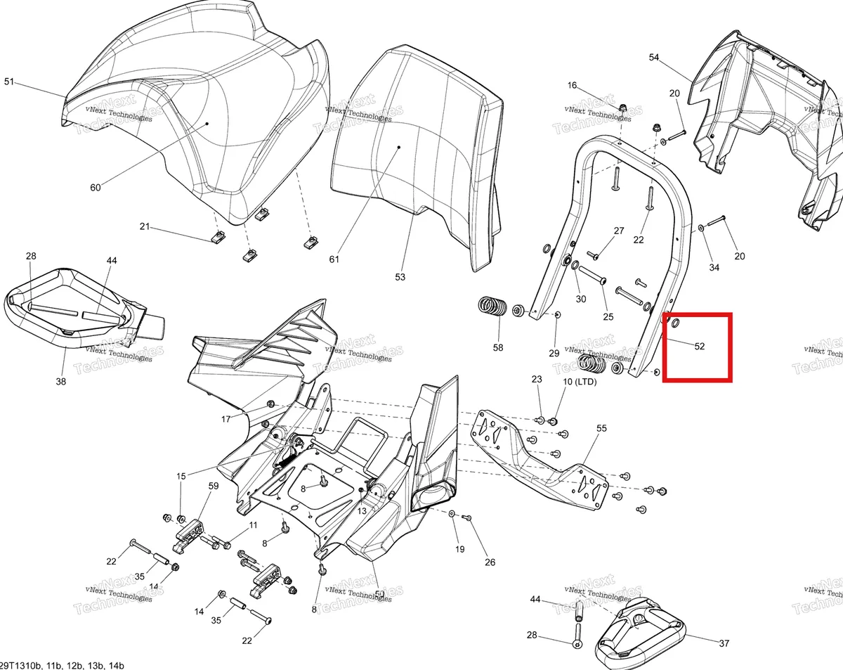 Деталь 703500809 на схеме узла 2013 Can-Am OUTLANDER MAX 1000EFI LTD Seat Passenger