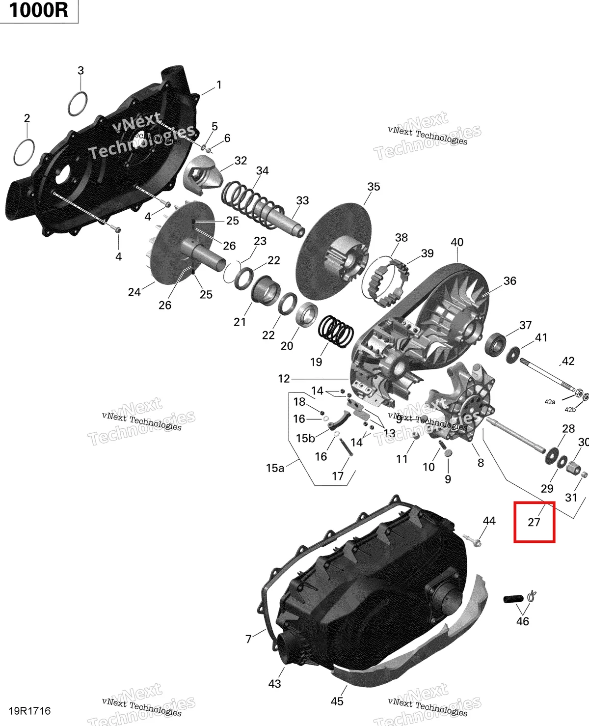 Деталь 703500842 на схеме узла 2020 Can-Am Commander 1000R EFI Transmission - 1000R