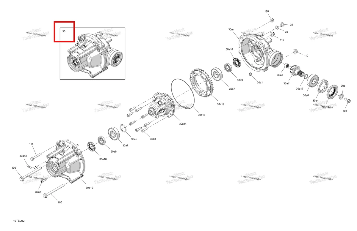Деталь 703500907 на схеме узла 2025 Can-Am RENEGADE - 4X4 - STD - 650 EFI - 5PSB - Catalyst Gray Drive - Front - Differential Parts