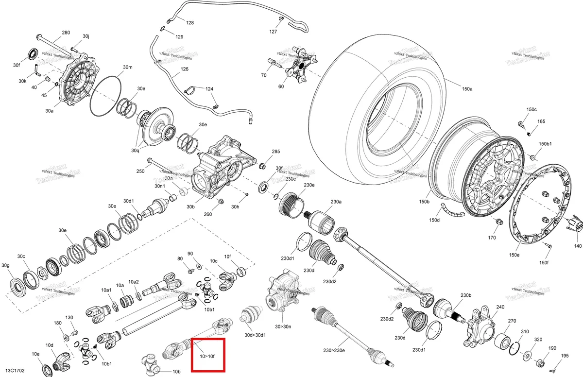 Деталь 703500938 на схеме узла 2017 Can-Am Maverick Drive System, Rear - All Models