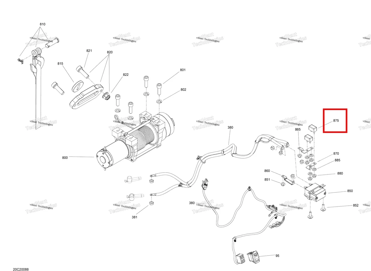 Деталь 703500948 на схеме узла 2020 Can-Am Maverick Sport 1000R - XMR Electrical System - Winch
