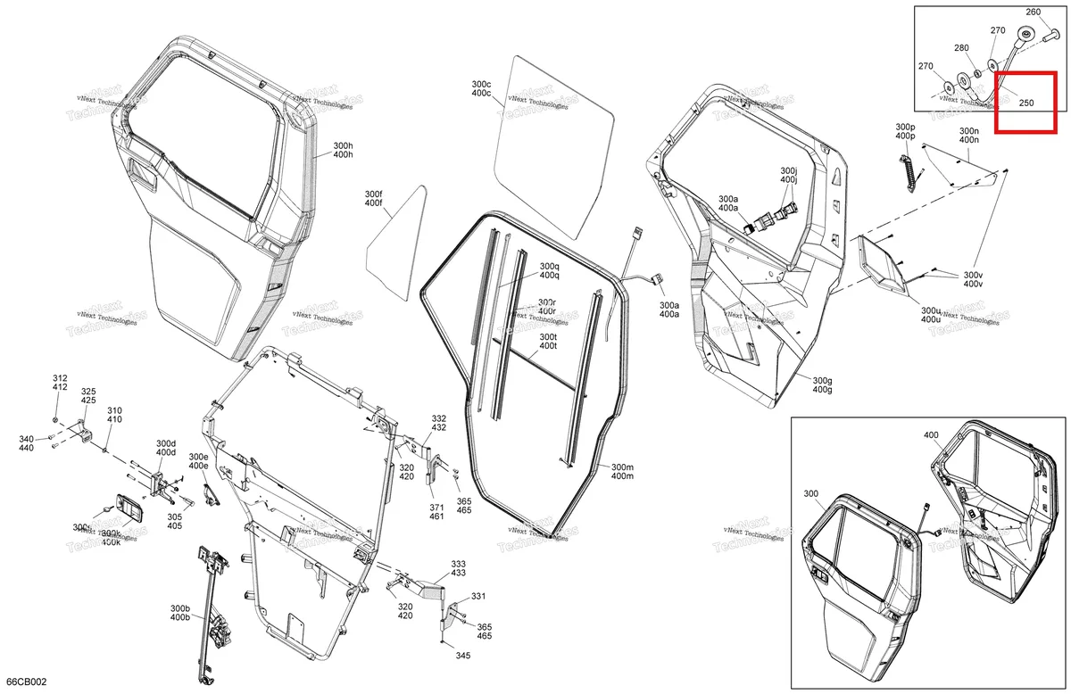 Деталь 703500982 на схеме узла 2022 Can-Am Defender MAX HD10 - LTD CAB Enclosure Cab - Front Doors