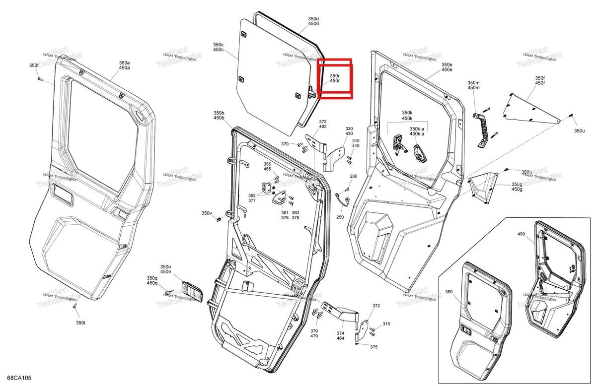 Деталь 703500983 на схеме узла 2021 Can-Am Defender MAX HD10 - LTD CAB Body - Doors - Rear Section