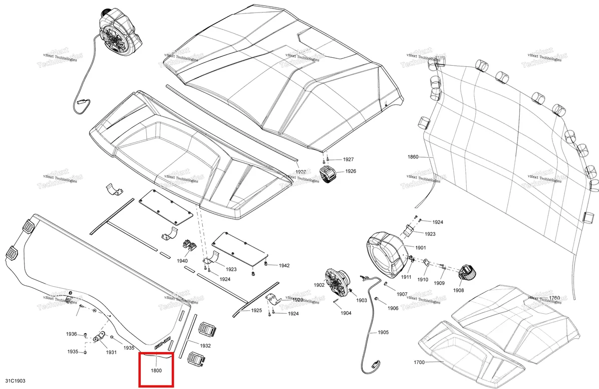 Деталь 703501024 на схеме узла 2019 Can-Am Commander 1000R EFI Body And Accessories - Accessories - Package Ltd