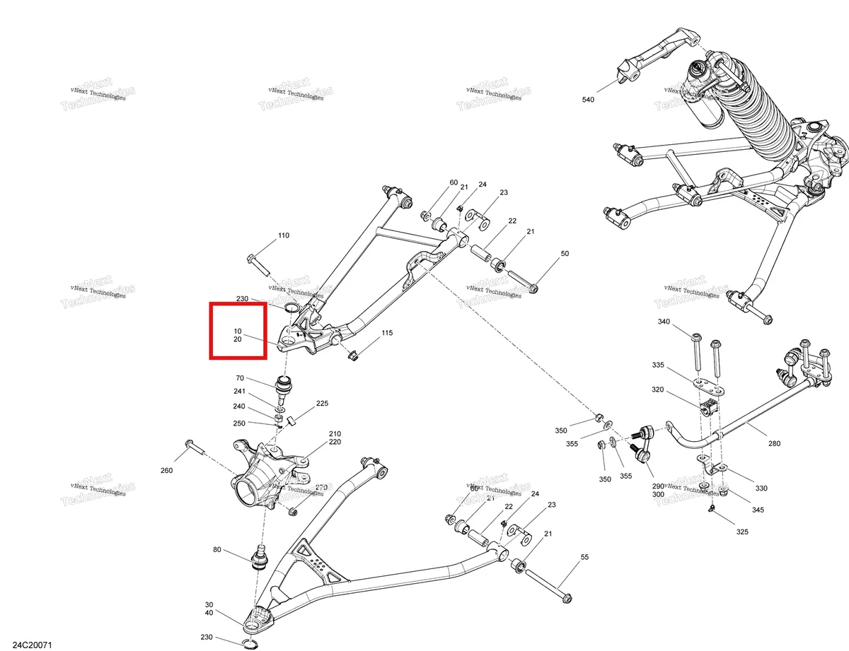 Деталь 703501053 на схеме узла 2020 Can-Am Maverick Turbo R, Turbo RR - STD XDS XRS Front Suspension - Std