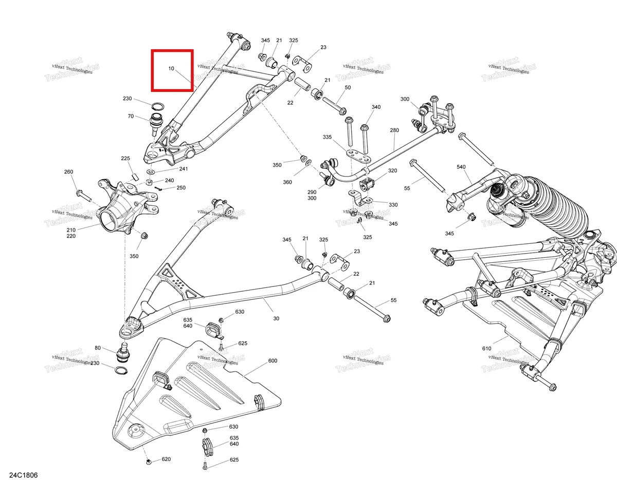 Деталь 703501055 на схеме узла 2018 Can-Am Maverick X3 Turbo - XRC Front Suspension Xrc