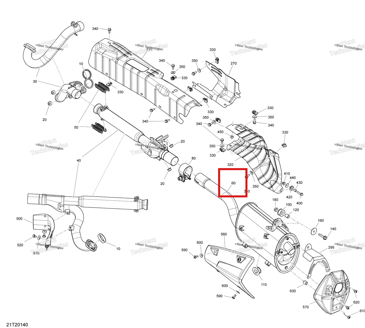 Деталь 703501071 на схеме узла 2020 Can-Am Outlander 1000R EFI - XT XTP XXC Exhaust