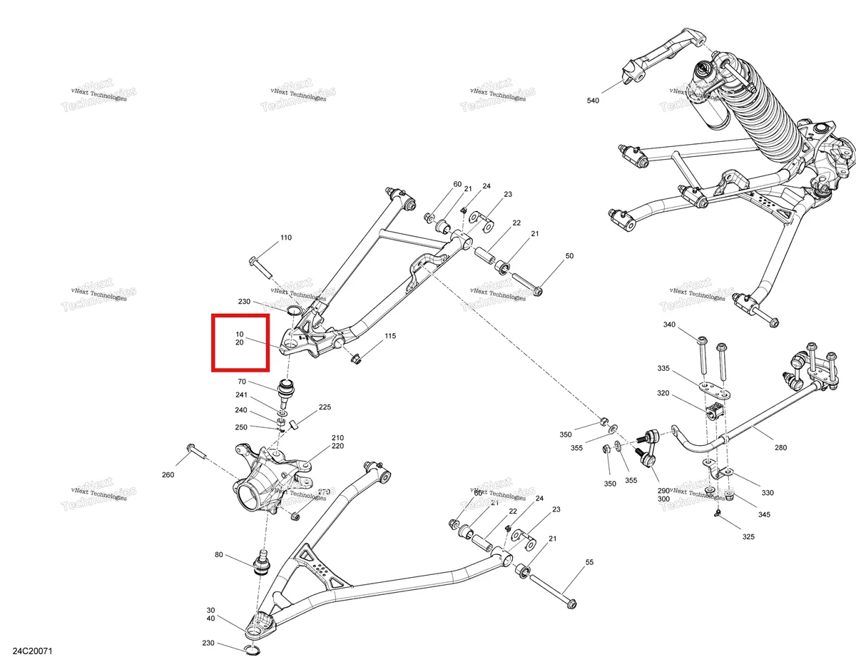 Деталь 703501075 на схеме узла 2020 Can-Am Maverick Turbo - STD Front Suspension