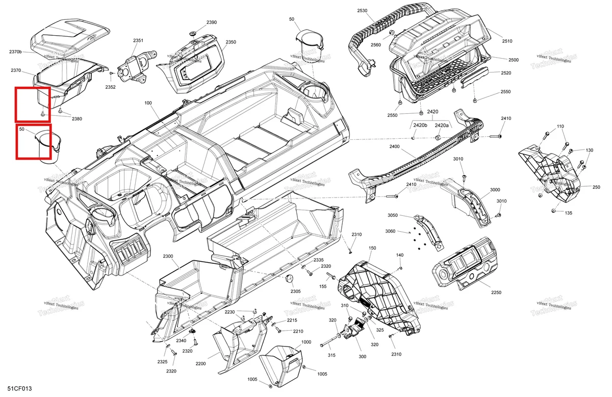 Деталь 703501087 на схеме узла 2026 Can-Am Defender - HD7 - XT - 7ETC - Dusty Navy Satin - 62