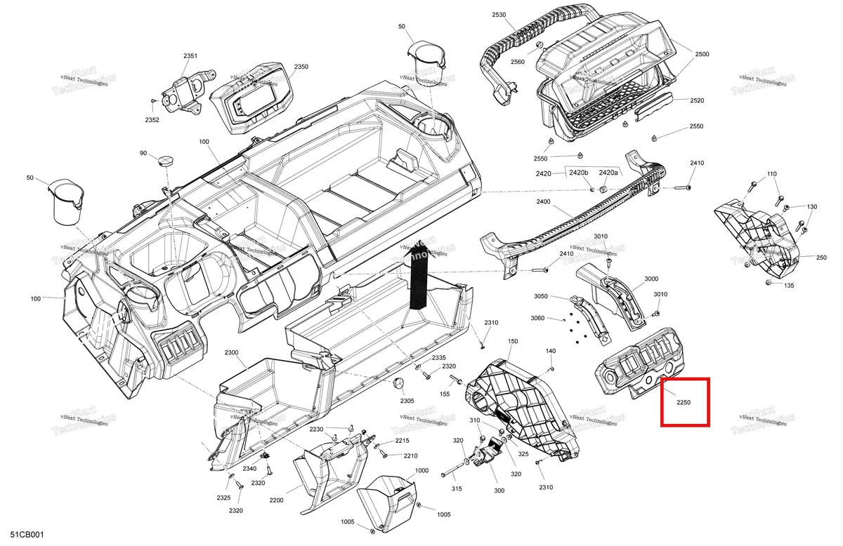 Деталь 703501158 на схеме узла 2022 Can-Am Traxter HD9 - DPS - CE Cab Interior - Dashboard
