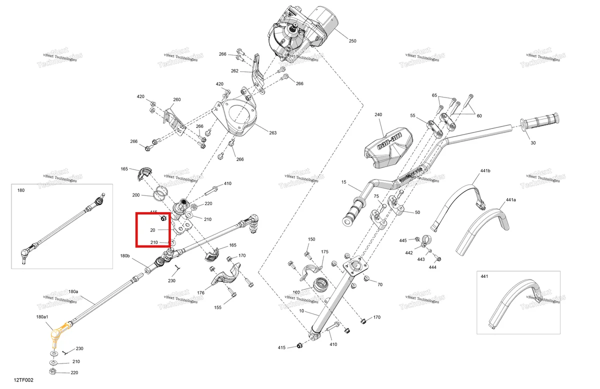 Деталь 703501161 на схеме узла 2026 Can-Am RENEGADE - 4X4 - XMR - 1000R EFI - 5UTA - Hyper Silver Mechanic - Steering