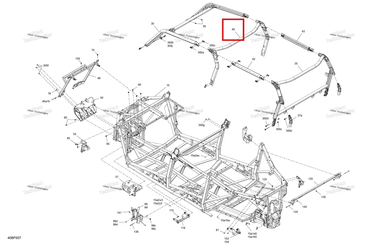 Деталь 703501203 (Mid каркас Max Can-Am Commander MAX 1000R EFI XT (2024) (703501203)) на схеме узла 2026 Can-Am Commander MAX - 1000R EFI - DPS - 6HTC - Compass Green - 60