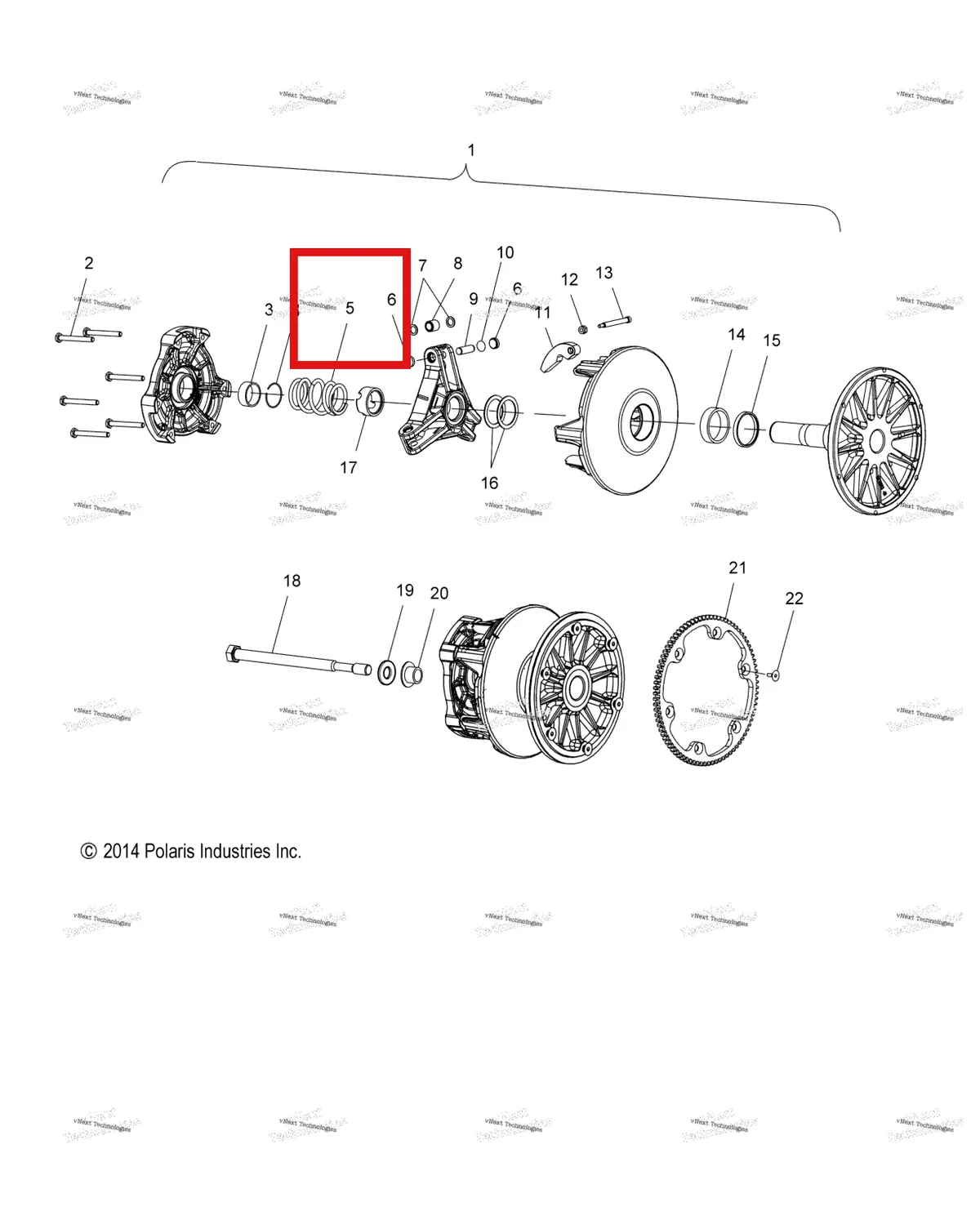 Деталь 7041148 на схеме узла Drive Train, Clutch, Primary All Options