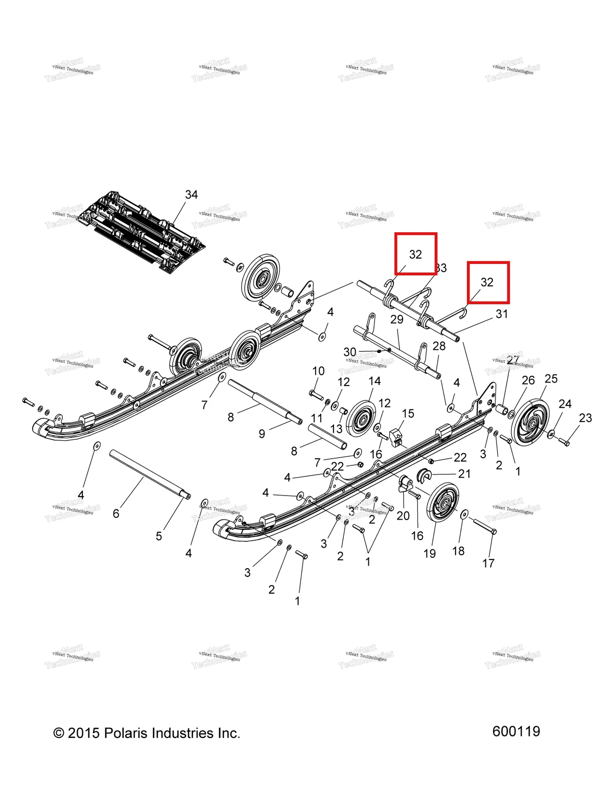 Деталь 7041231-067 (Пружина R EXT чёрный Polaris Widetrak LX (2006) (7041231-067)) на схеме узла Suspension, Rear