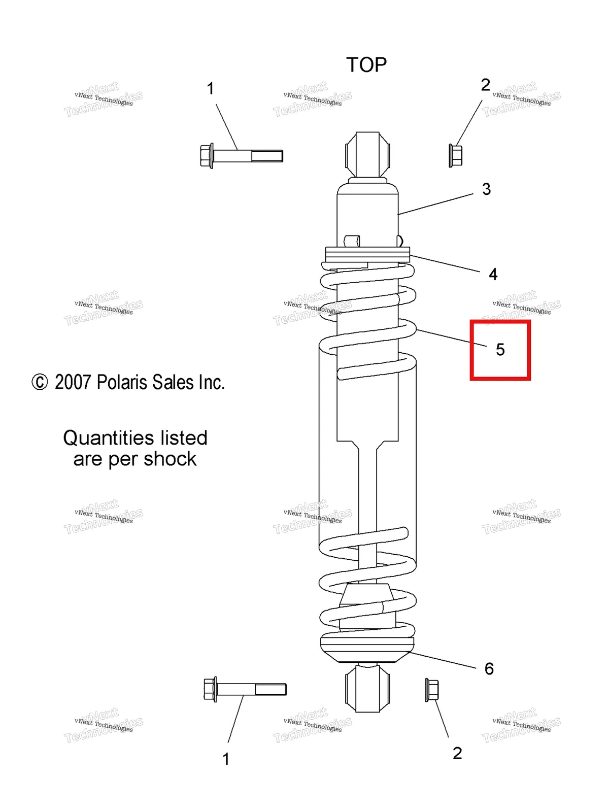 Деталь 7041261-133 на схеме узла Suspension, Shock, Ifs