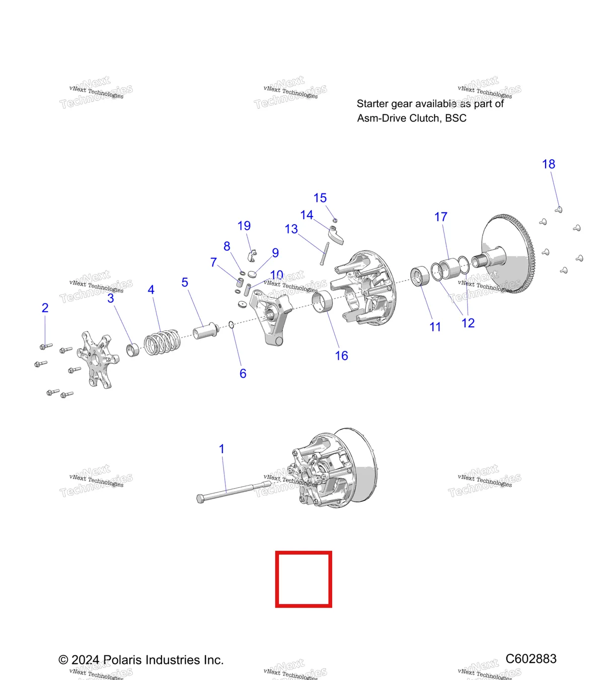 Деталь 7041922 на схеме узла Drive Train, Clutch, Primary
