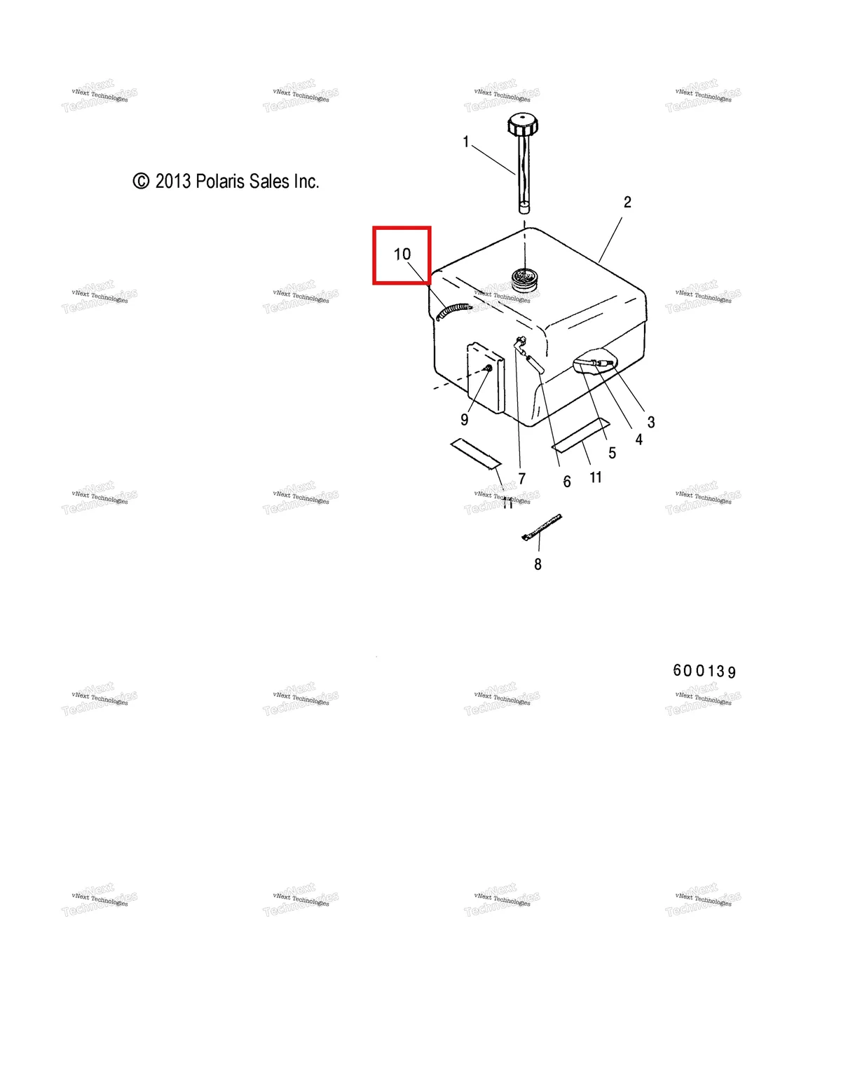 Деталь 7042020 (Пружина бак Polaris Widetrak LX (2006) (7042020)) на схеме узла Fuel System, Fuel Tank Asm