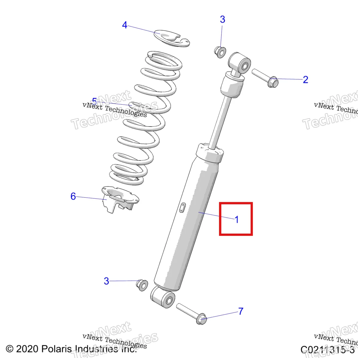 Деталь 7043463 на схеме узла 2026 Polaris SPORTSMAN TOURING 850 48