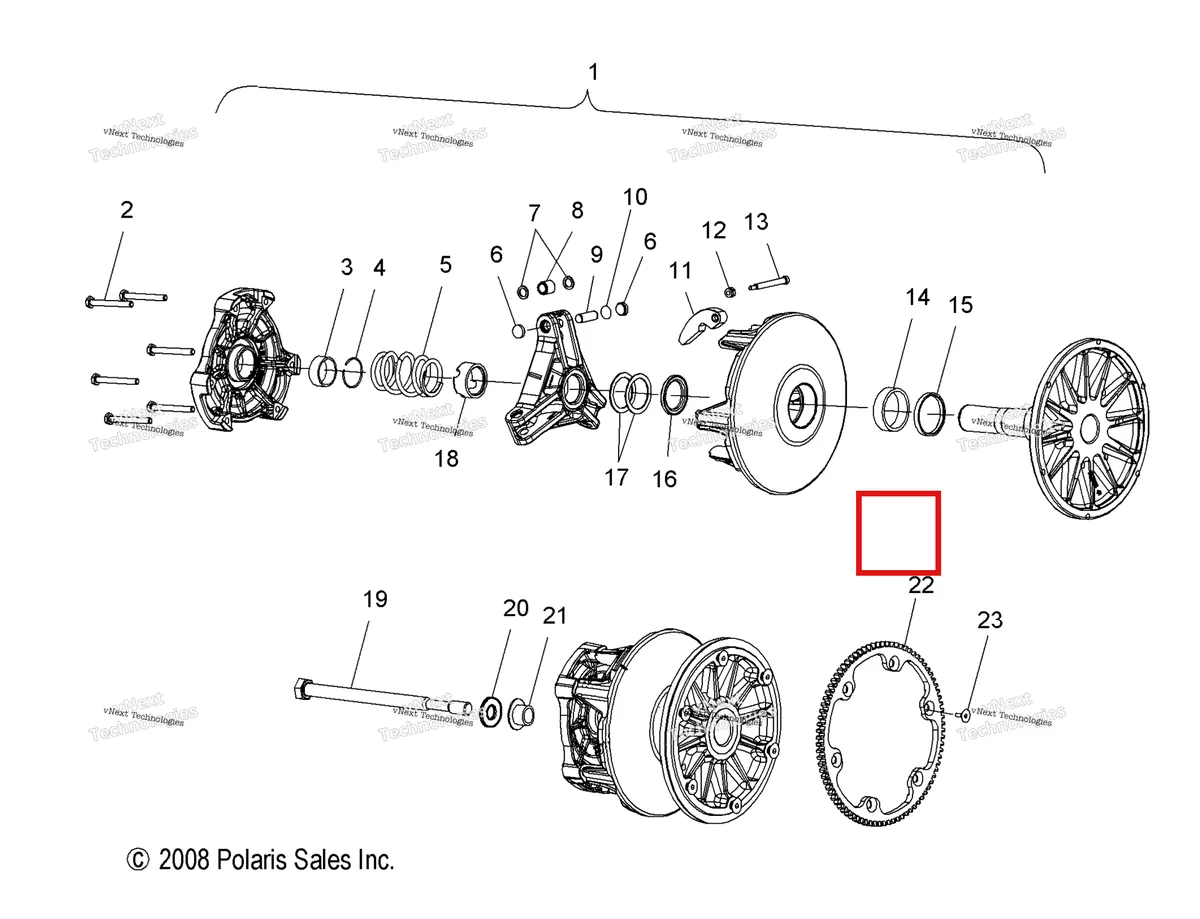 Деталь 7043681 на схеме узла Drive Train, Clutch, Primary All Options