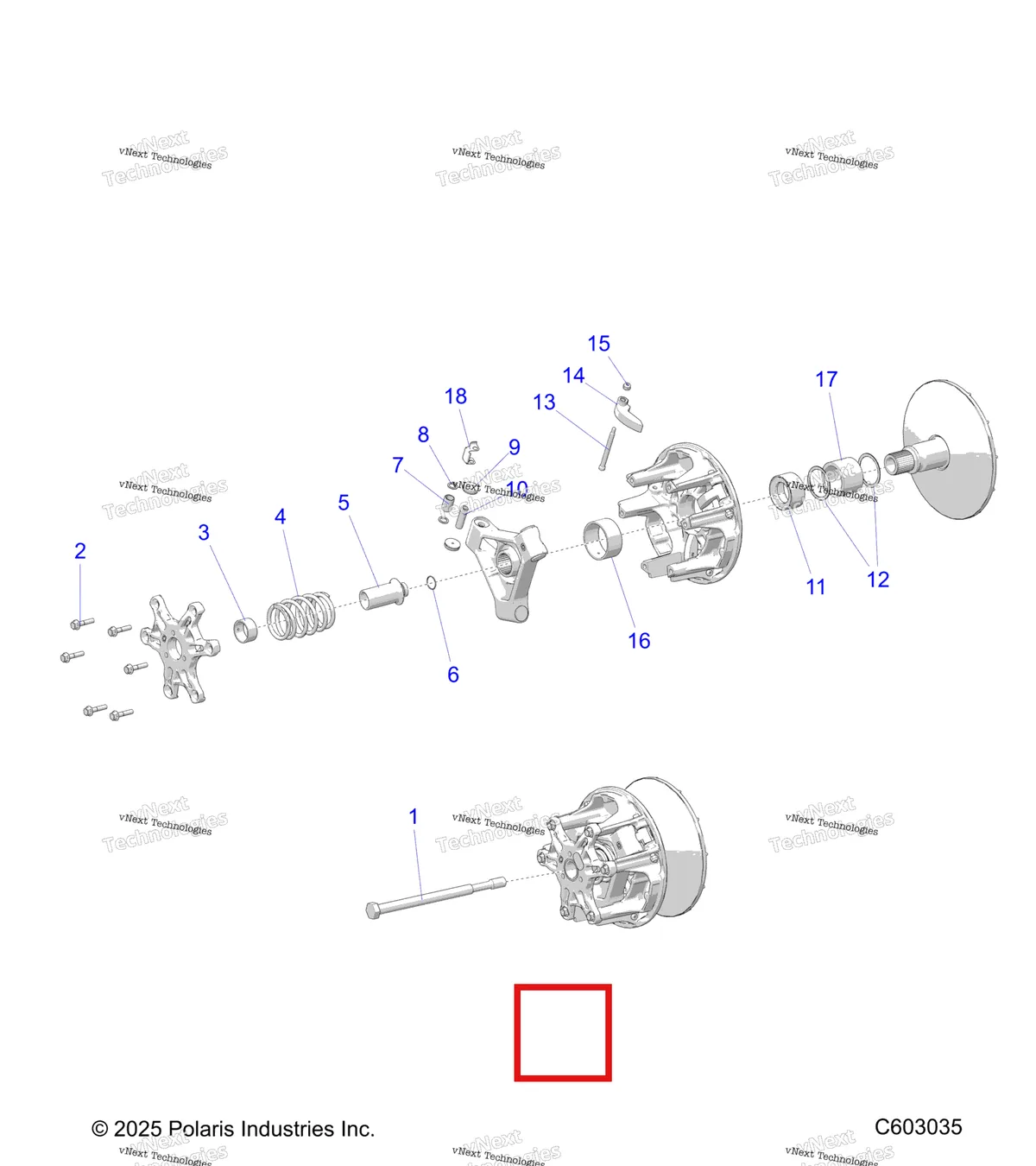 Деталь 7043829 на схеме узла Drive Train, Clutch, Primary