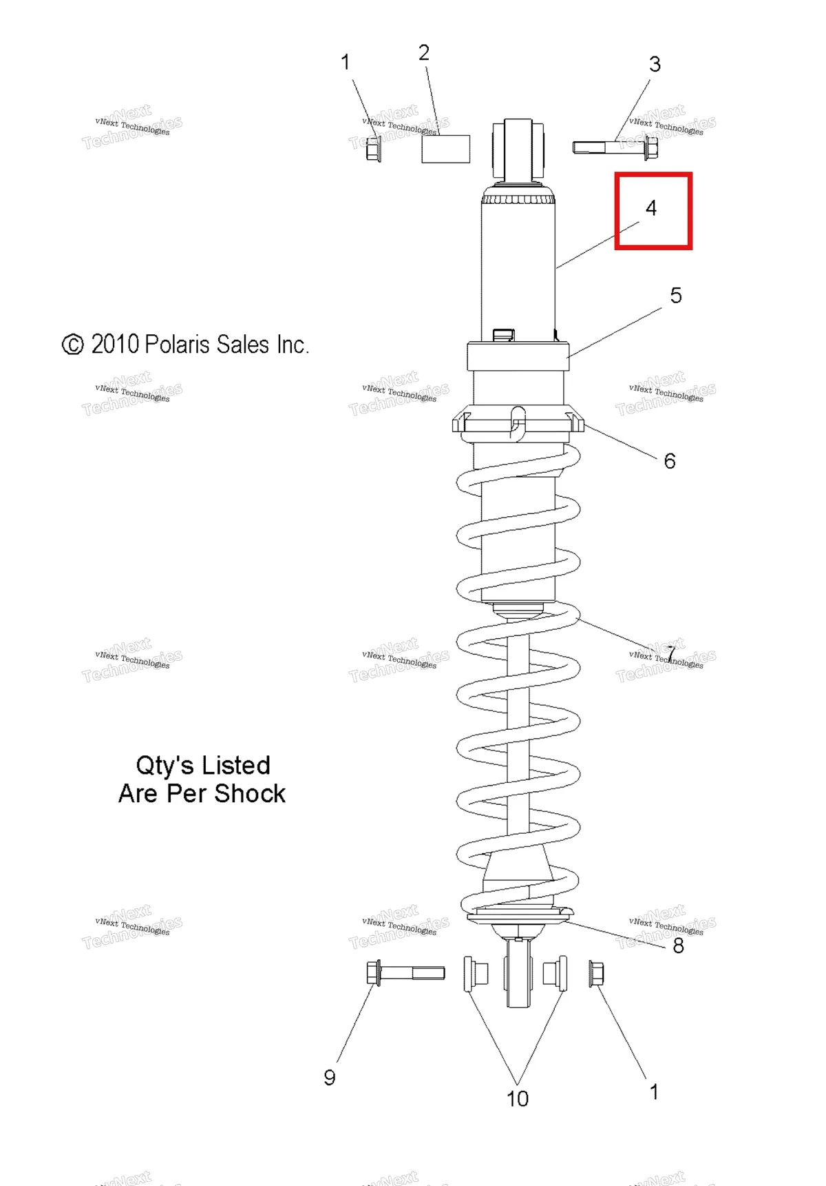 Деталь 7044299 на схеме узла Suspension, Shock, Ifs