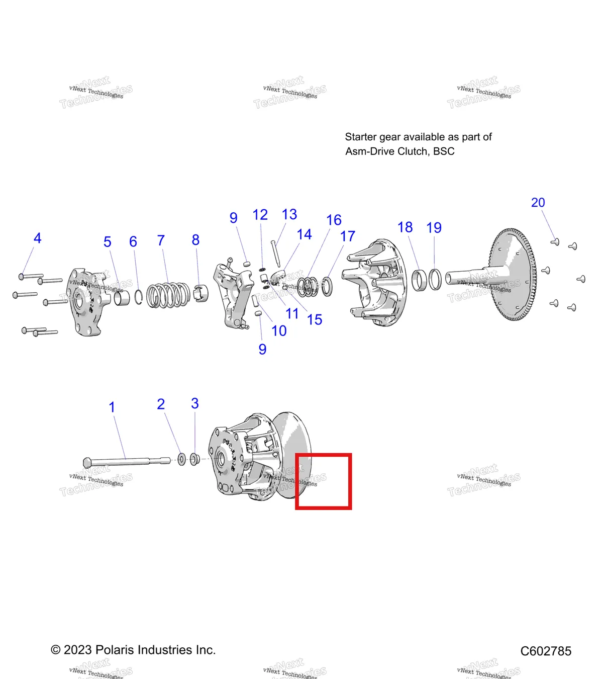 Деталь 7044537 на схеме узла Drive Train, Clutch, Primary