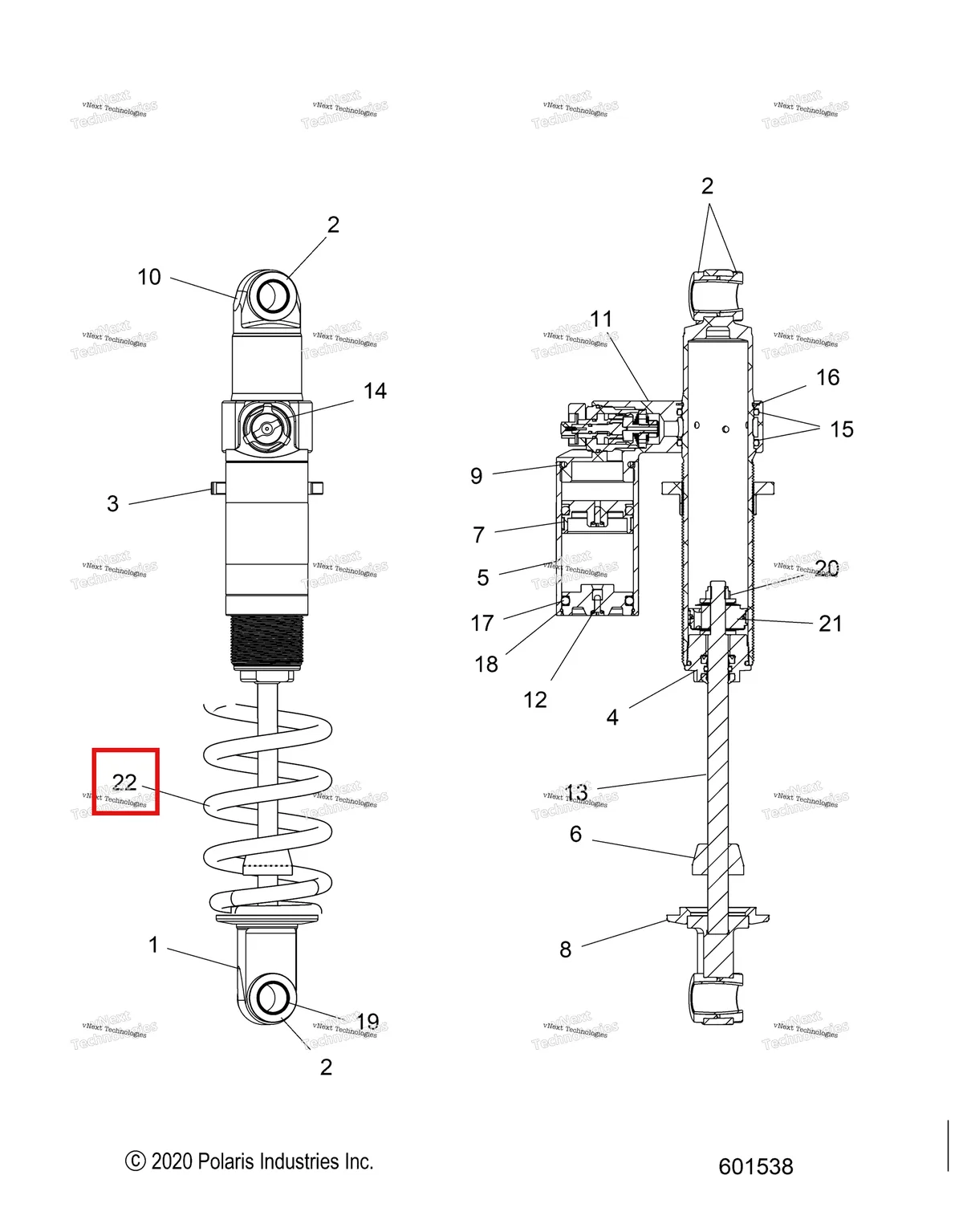Деталь 7044743-458 на схеме узла Suspension, Shock, Rear Track S27tlg9b