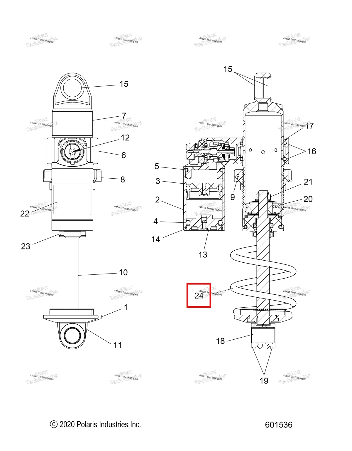 Деталь 7045232-458 на схеме узла Suspension, Shock, Front Track S27tlg9b