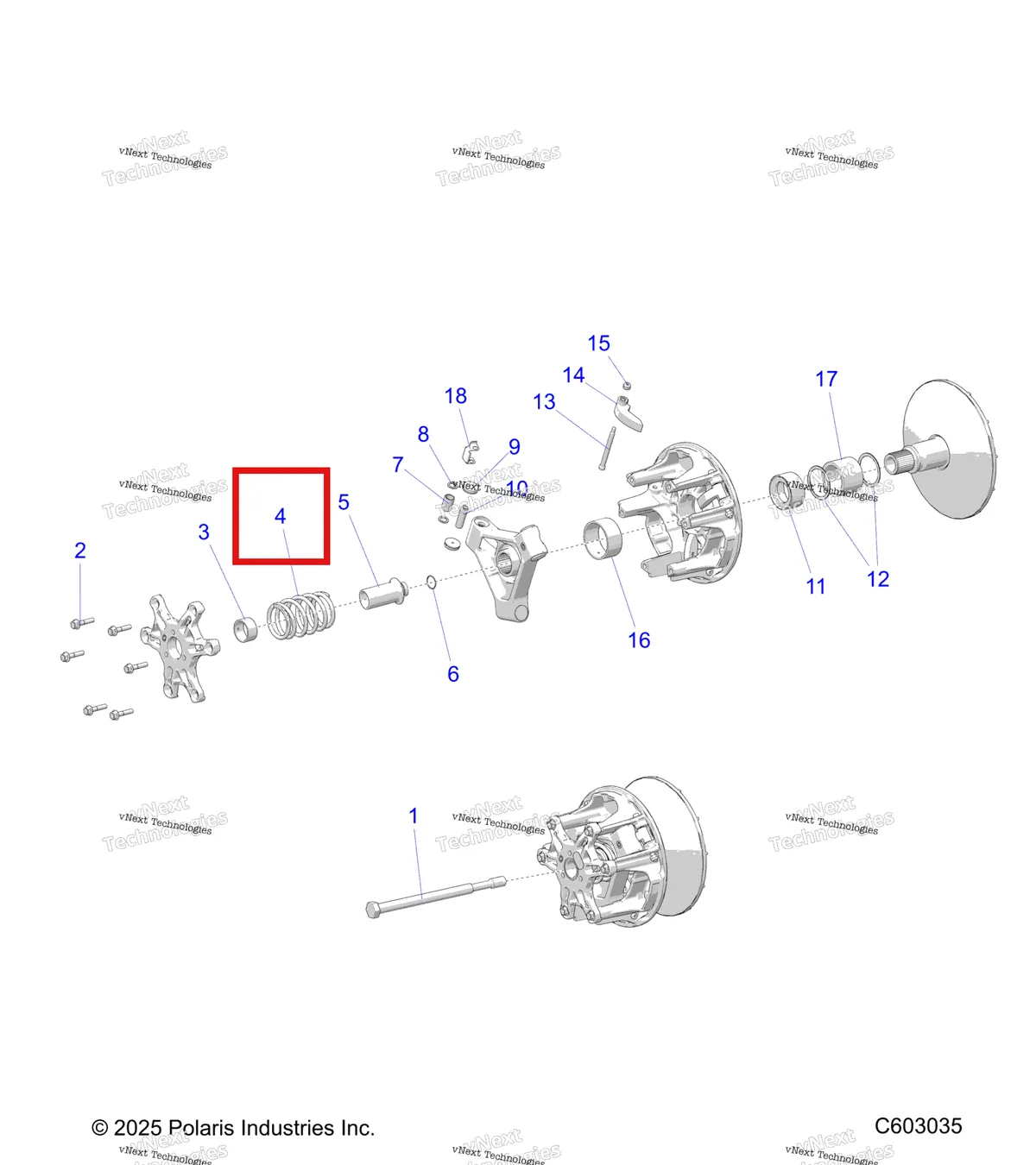 Деталь 7045965 на схеме узла Drive Train, Clutch, Primary