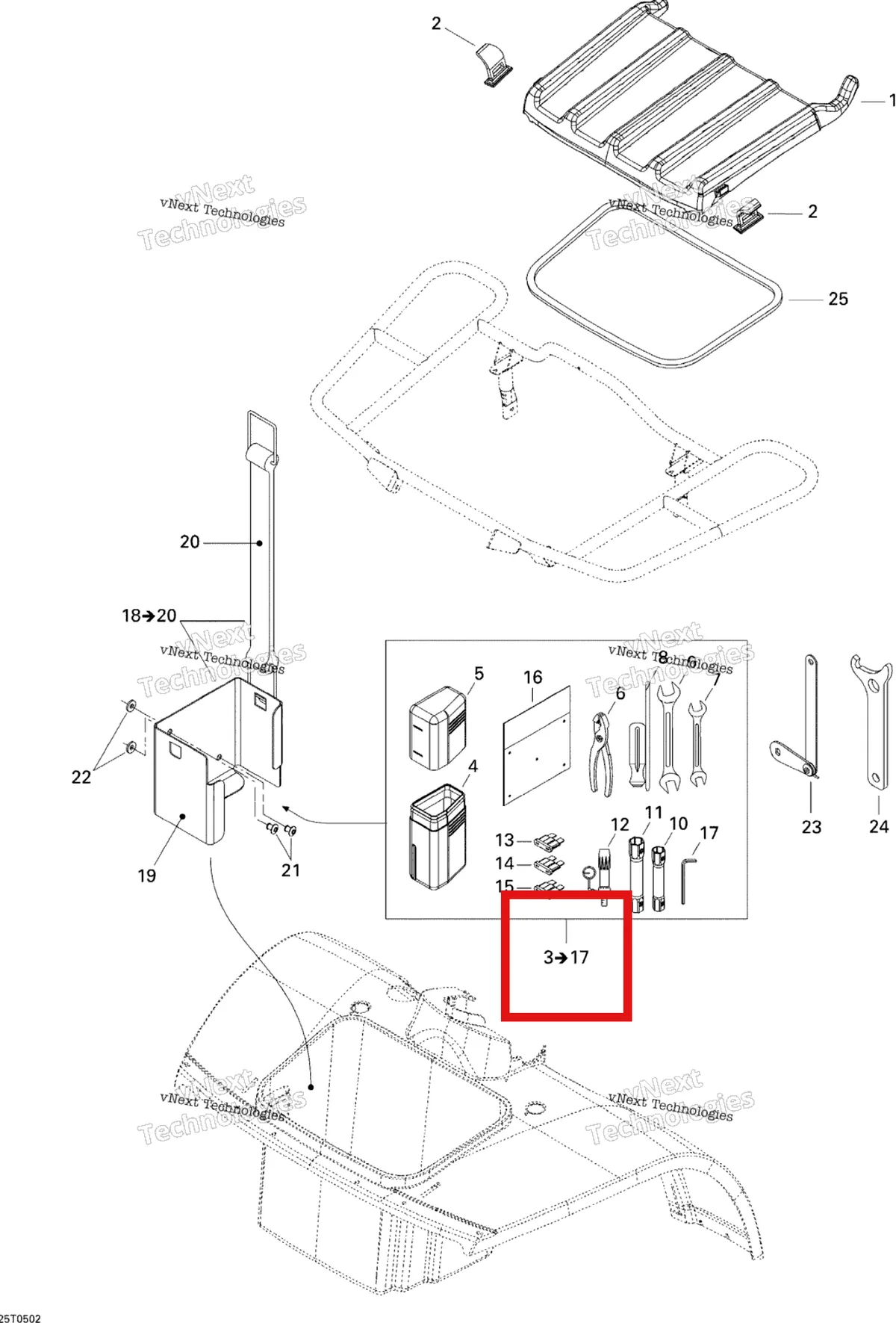 Деталь 704700084 на схеме узла 2005 Can-Am Traxter 5 Speed Front Storage Compartment