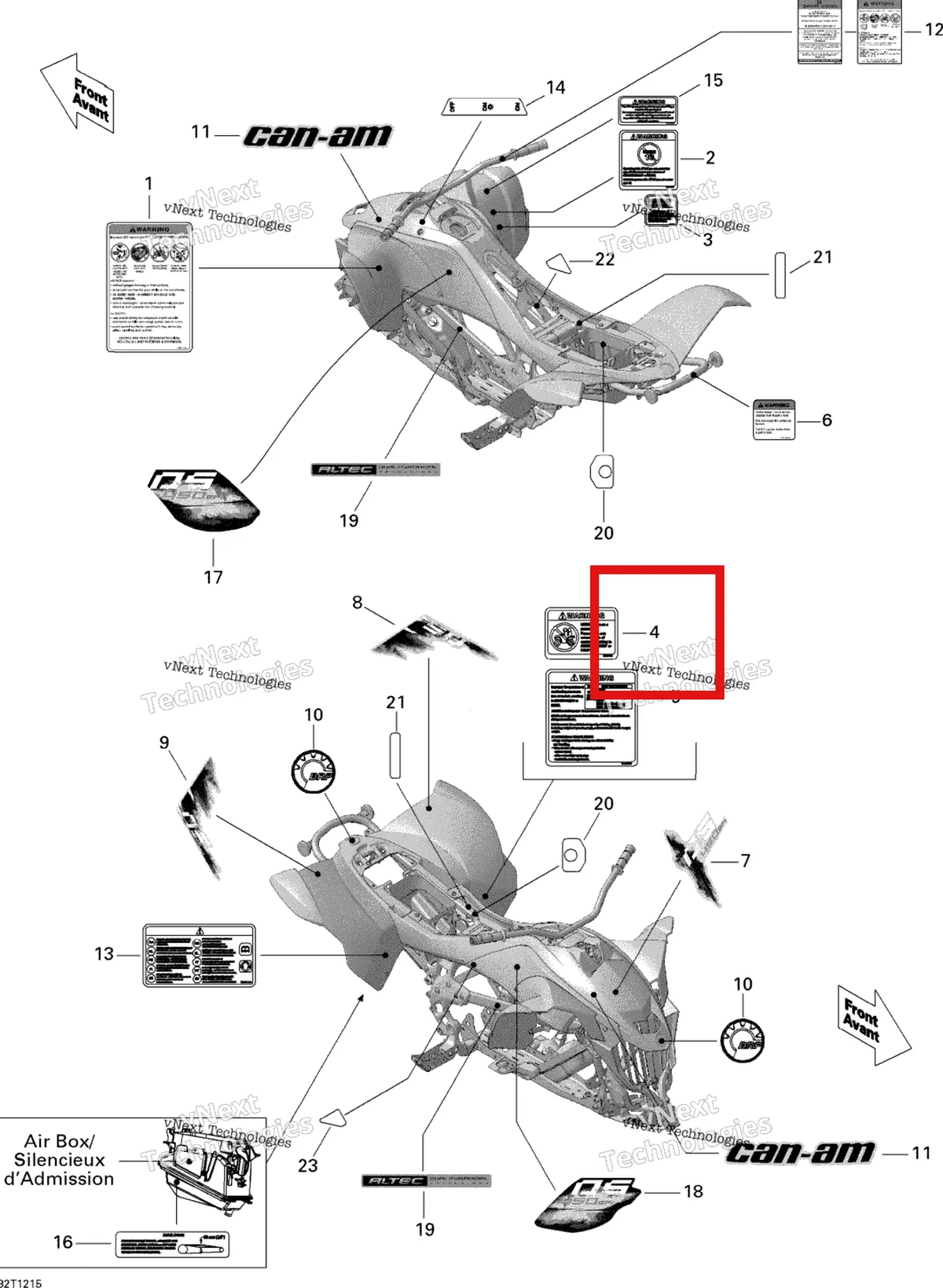 Деталь 704900005 на схеме узла 2015 Can-Am DS 450EFI STD Decals