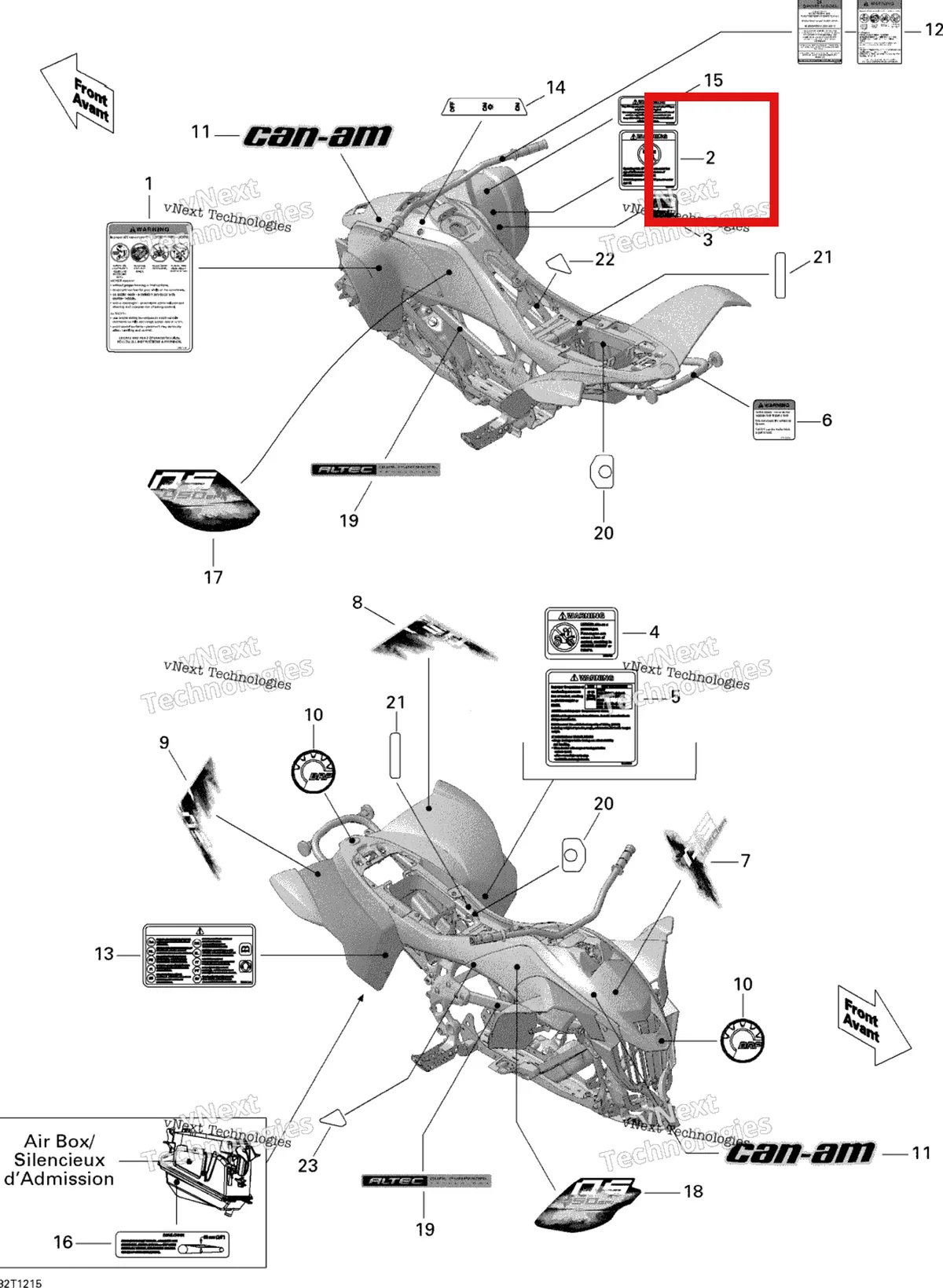 Деталь 704900011 на схеме узла 2015 Can-Am DS 450EFI STD Decals