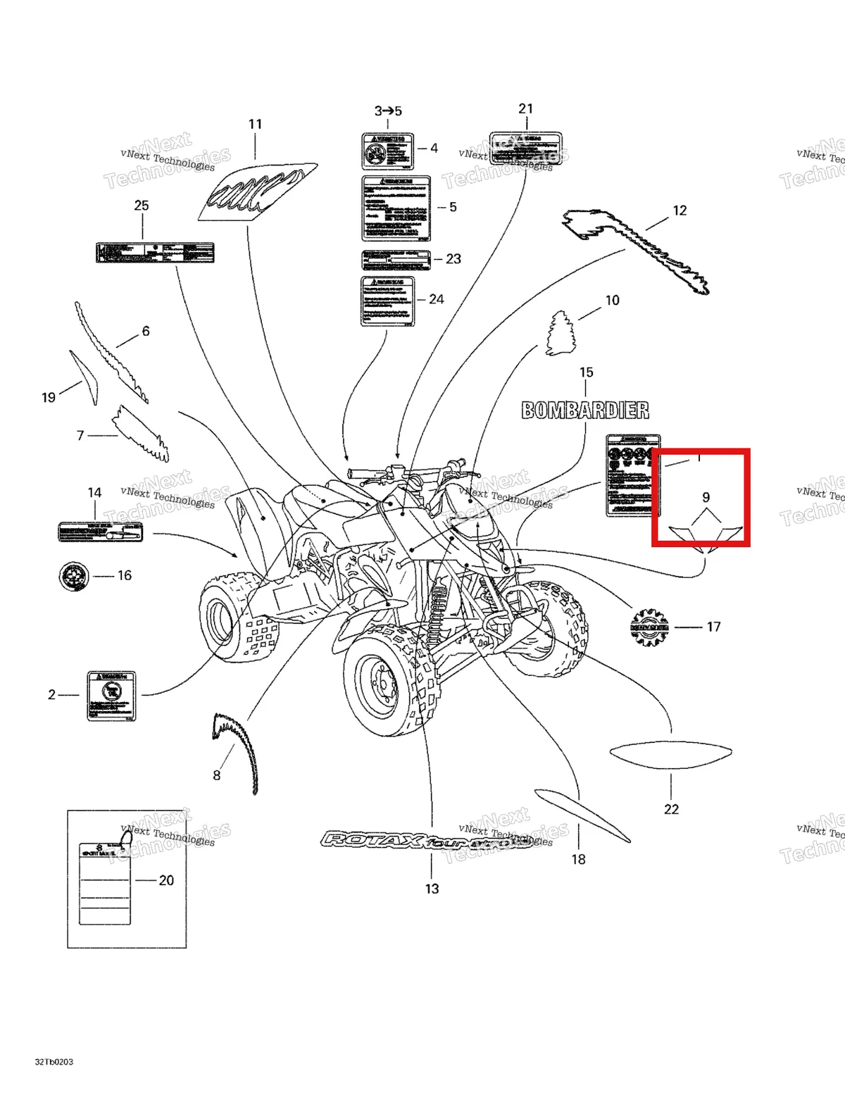Деталь 704900046 на схеме узла 2002 Can-Am DS 650 Decals