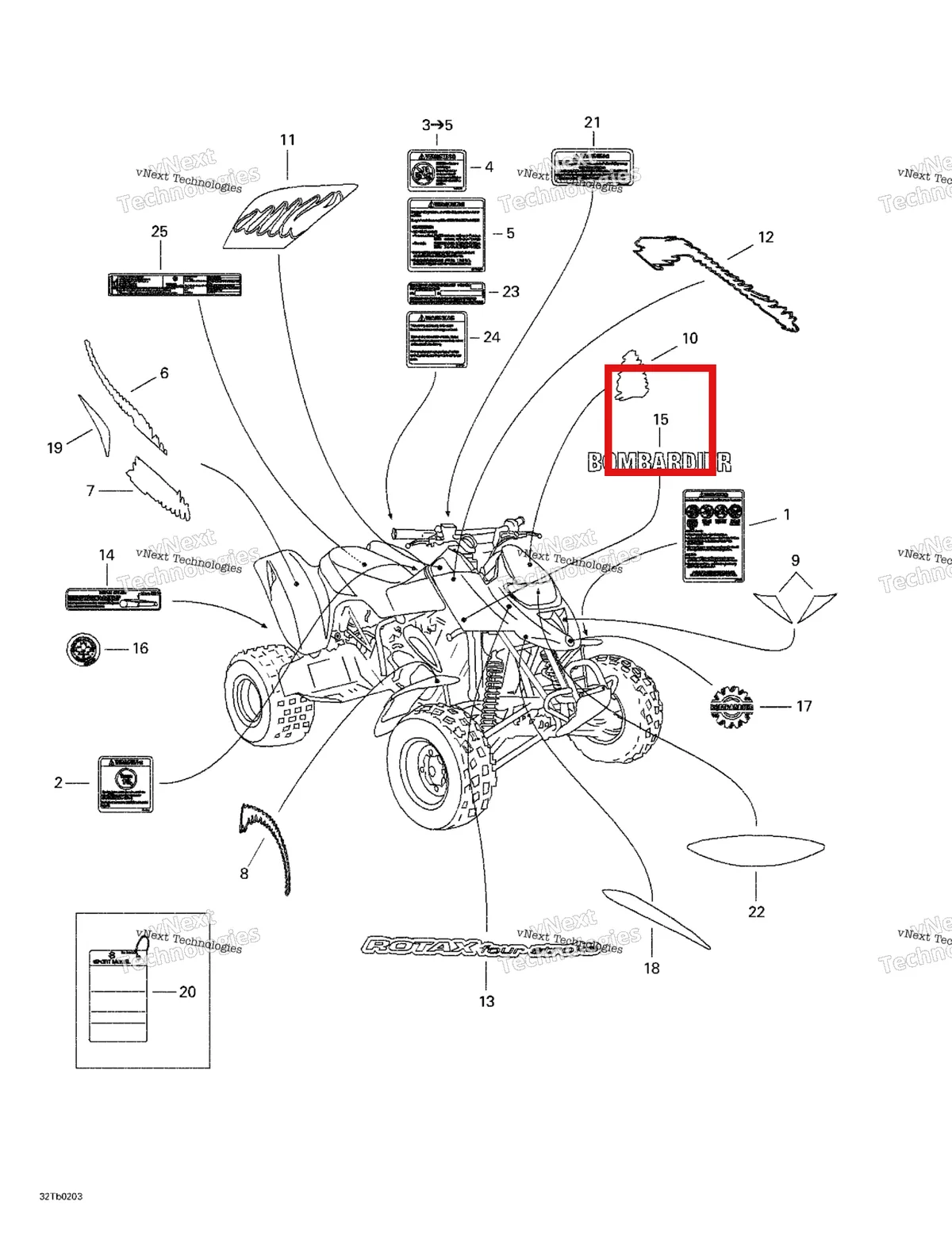 Деталь 704900056 на схеме узла 2002 Can-Am DS 650 Decals