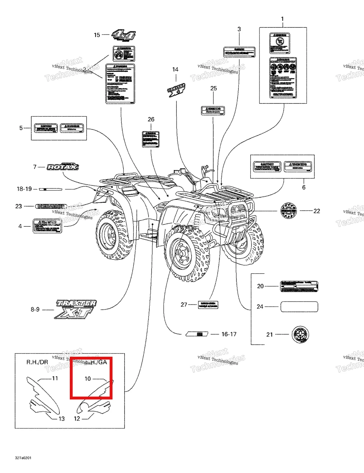 Деталь 704900091 на схеме узла 2002 Can-Am Traxter XT Frame And Body