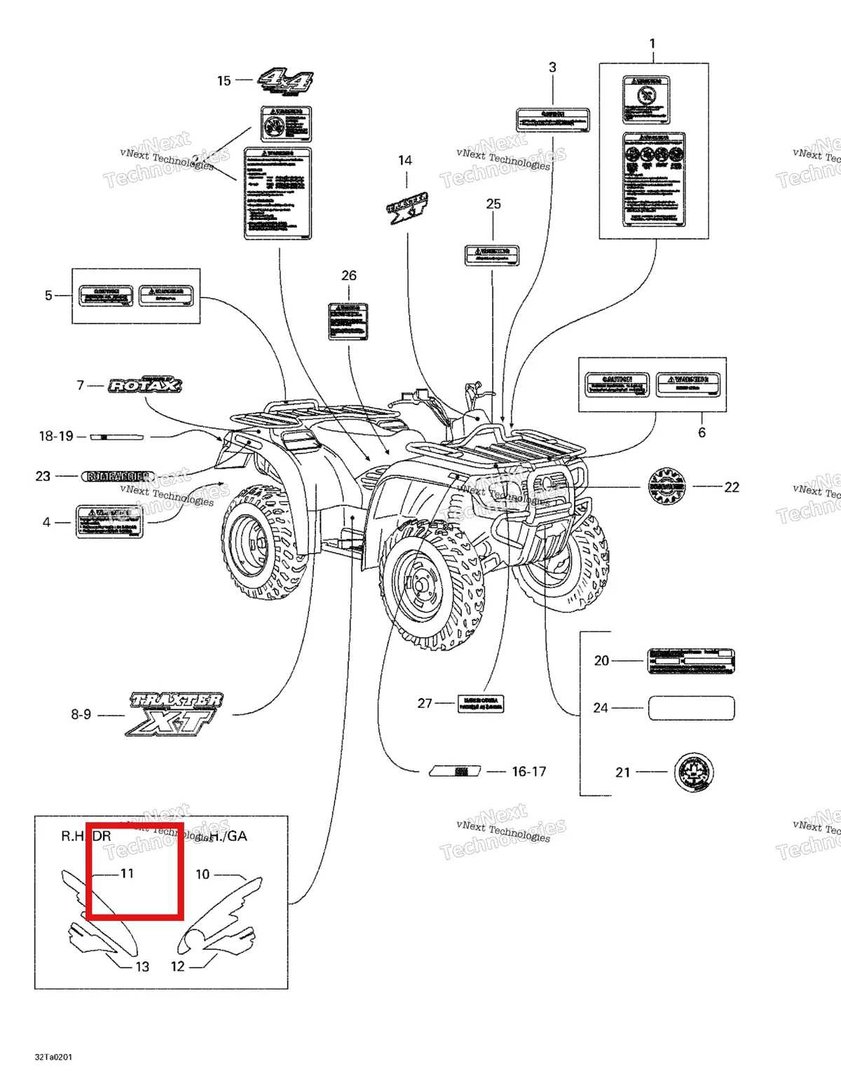 Деталь 704900093 на схеме узла 2002 Can-Am Traxter XT Frame And Body