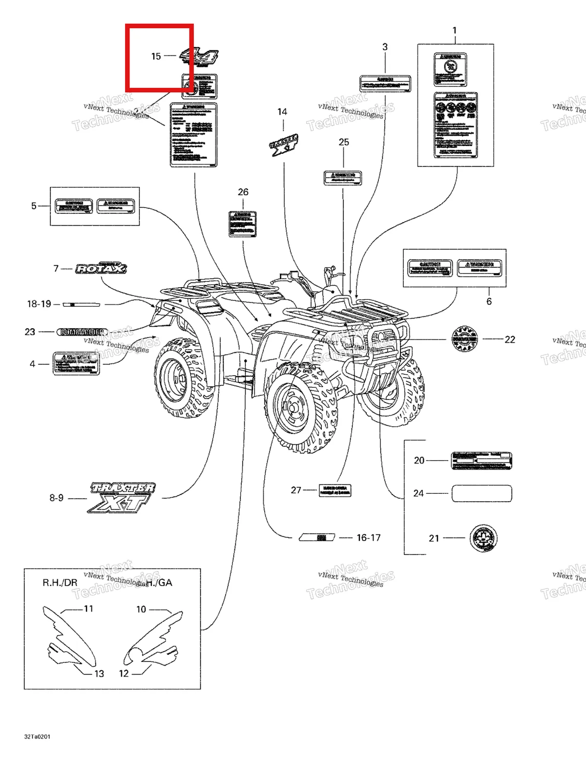 Деталь 704900096 на схеме узла 2002 Can-Am Traxter XT Frame And Body